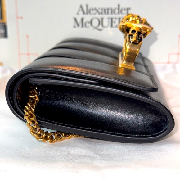 NWT Alexander McQueen The Slash Skull Jewel Clutch Bag - Black - Picture 10 of 12